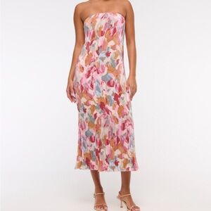 Abercrombie & Fitch Strapless Pink Multicolor Dress